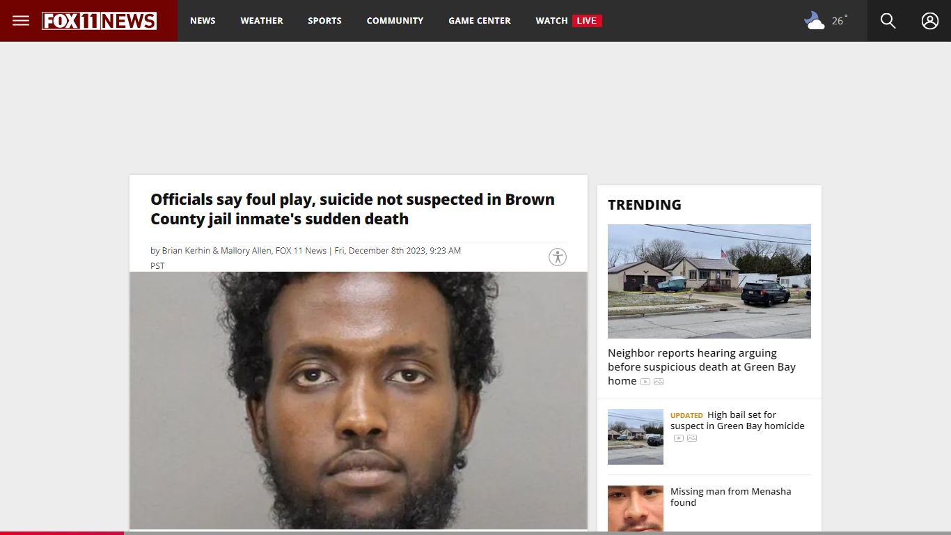Probe begins on Brown County jail inmate's sudden death